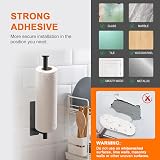 Ibergrif M34055B Kitchen Roll Holder Under Cabinet Self Adhesive Black view 2
