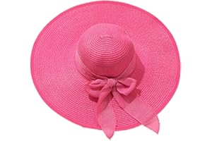 Bowknot Beach Hats for Women Foldable Sun Hat Boho Wide Brim Hats for Women Floppy Visor Hat