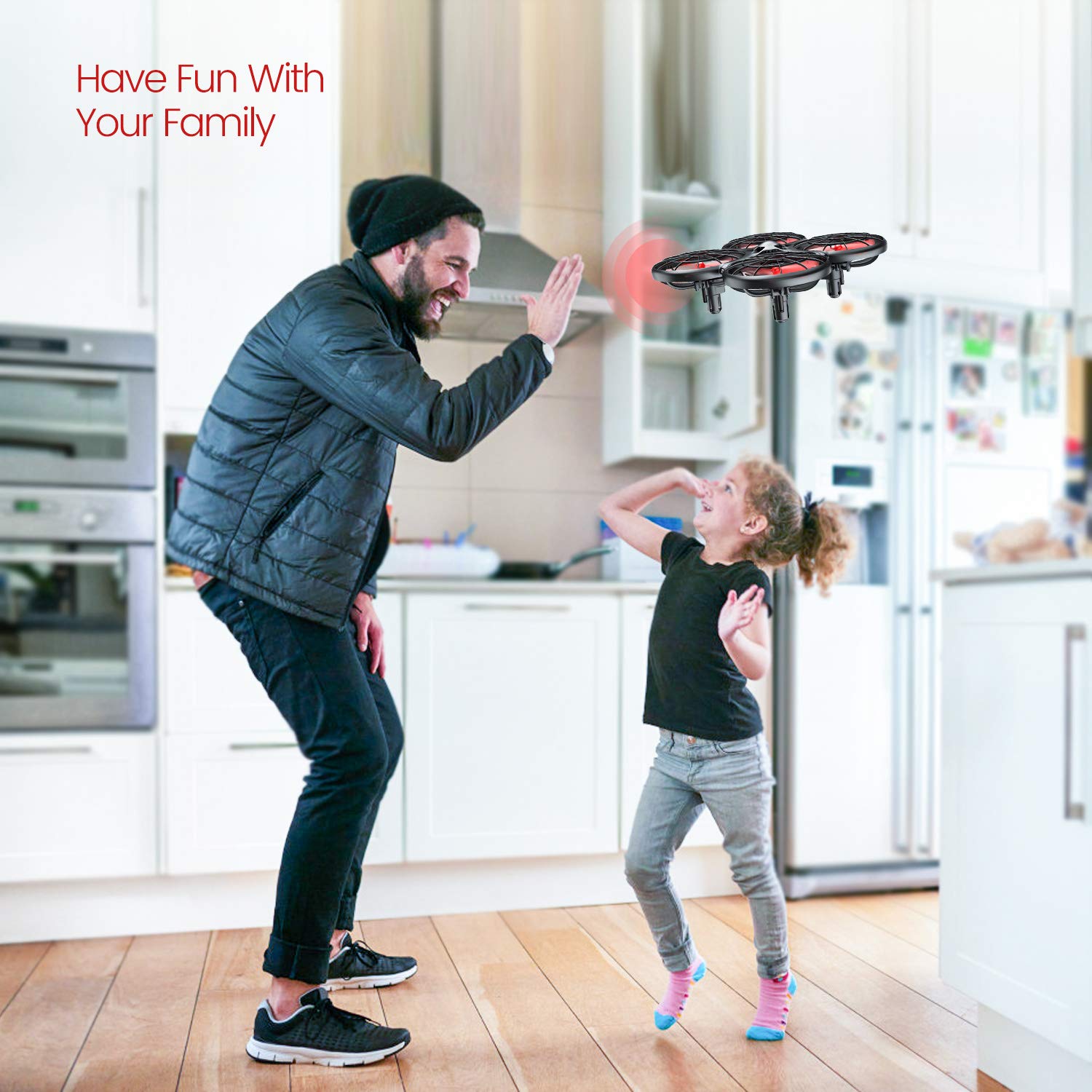 Tomzon D15 Hand Operated Mini Drone, Infrared Induction, Anti-Collision RC Quadcopter, 360° Flips UFO Drone Flying Toy, Hand Controlled Drone for Boys and Girls