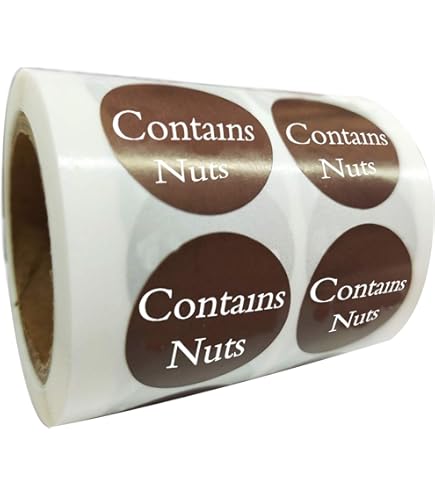 Contains Nuts Sticker,1.5inch 300pcs Round Contains NutsLabels Allergy Warning