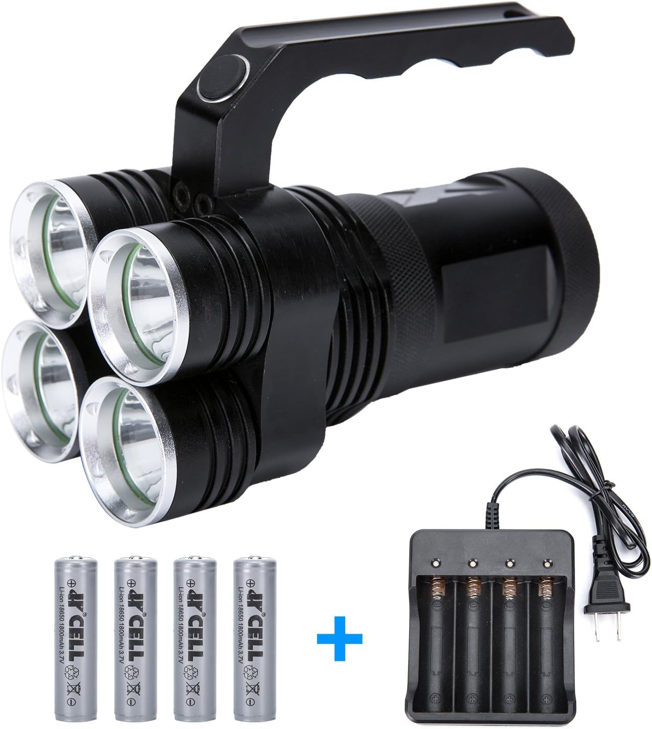 NGwall FlashlightLED Flashlight 5X CREE XM-L T6 6000 Lumens Super Bright Waterproof 5 Modes Spotlight Searchlight Torch for Home and Outdoor Activities