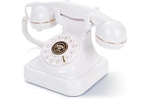 RetroVox Audio Guest Book Wedding Phone, Record Customized Audio Messages with Voicemail, Vintage Style for Bridal Shower, Birthday Party, Baby Shower, Anniversary, Engagement (Pearly White)