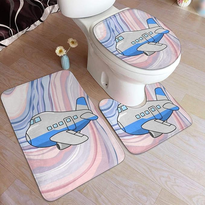Juego de alfombras de baño con Revestimiento de mármol para aeronaves