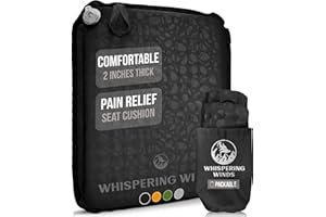 Whispering Winds Inflatable Seat Cushion - Comfortable Blow-up Foam Pad for Airplane, Travel, Stadium, Outdoors, Camping, Car & More