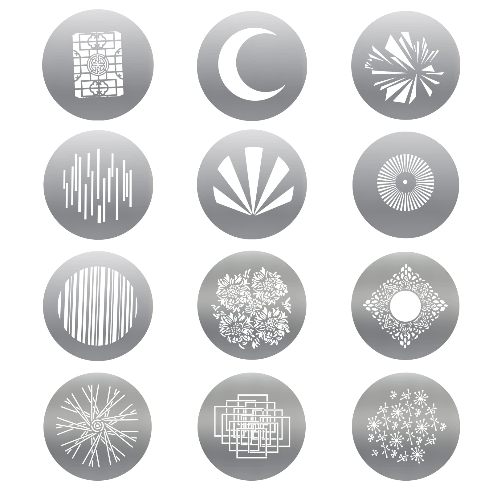 Mua Soonpho 12-Pack Round GOBO Kit, 66mm Metal Plate with Different ...