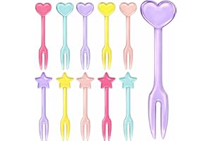 GET FRESH Food Picks for Kids – 30 Reusable Fruit Food Picks for Toddlers Bento Decoration - Colourful Heart Star Mini Toothp