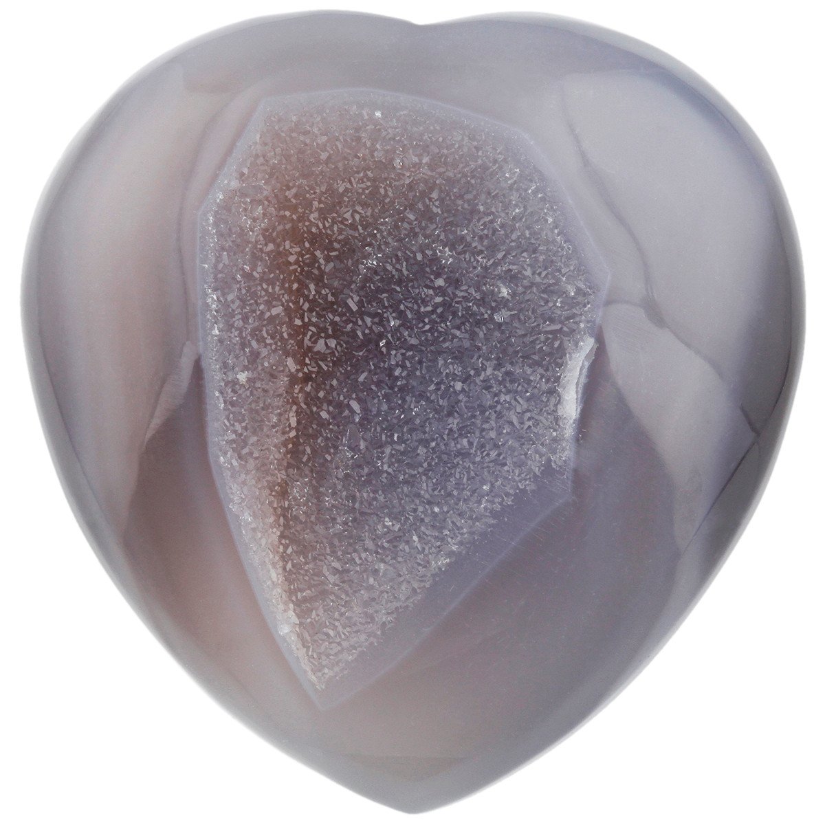 Nupuyai Agate Geode Heart Palm Worry Stone for Chakra Reiki, Healing Crystal Love Stone for Home Decoration 50mm — image 1