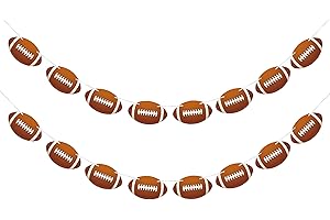 FAKTEEN 2 Pcs Football Party Decorations Banner Football Hanging Garland Football Paper Cutouts for Birthday Party Supplies Assembled for Home Classroom Decor Sports Themed Party Favors