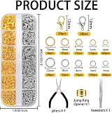 JOLCEEY Jump Rings Kit Silver Gold Open Jump Rings with Jewellery Pliers 4mm view 2