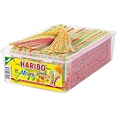 Haribo Miami Sauer I 150 Mixed-Fruit flavored Sour Gummy Candy Strips I 1125g 39.6 ounce