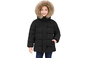 XMWEALTHY Kids Girls Boys Winter Coat with Removable Hood Toddler Warm Puffer Jacket