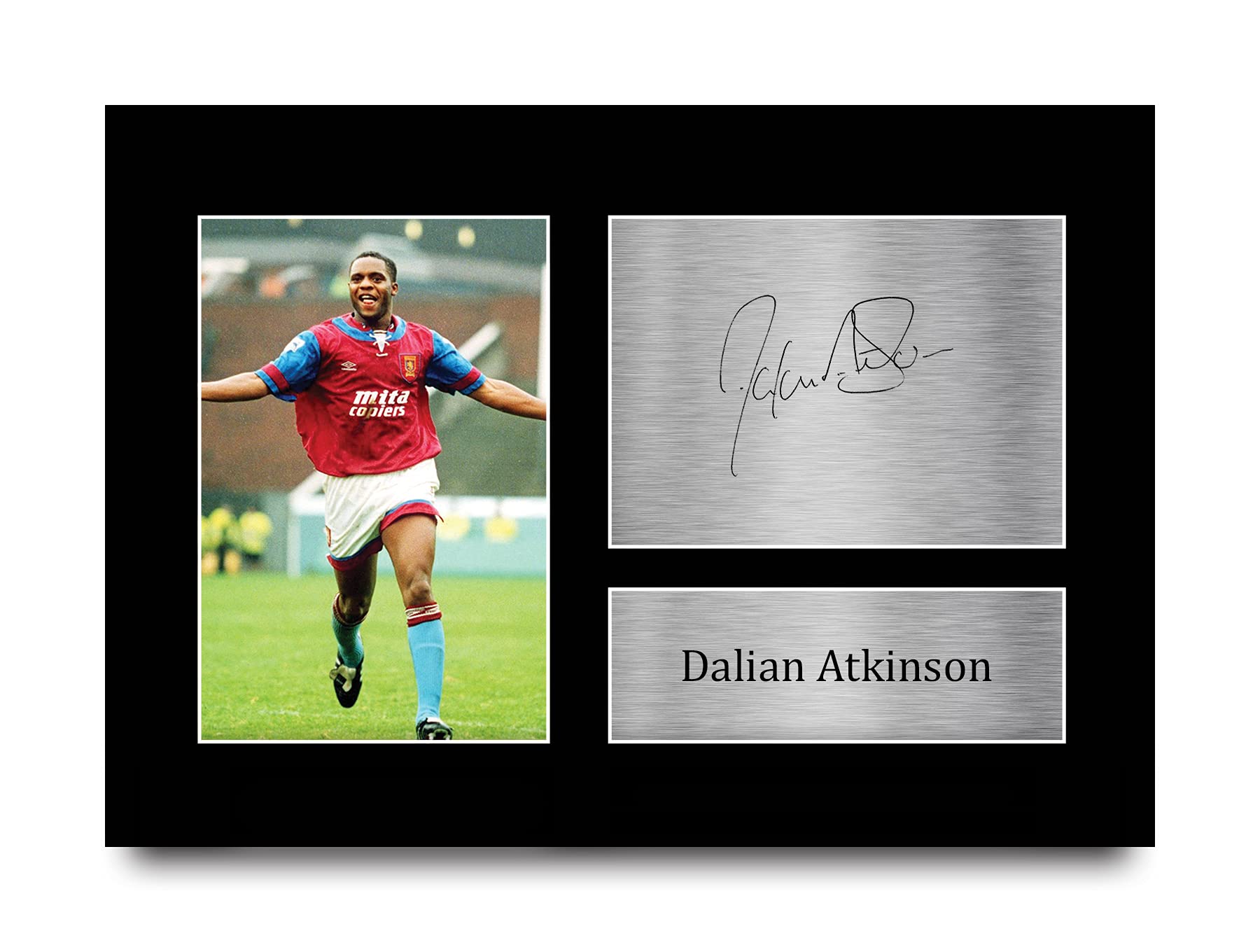 HWC Trading A4 Dalian Atkinson Aston Villa Gifts Printed Signed Autograph Picture for Football Fans and Supporters