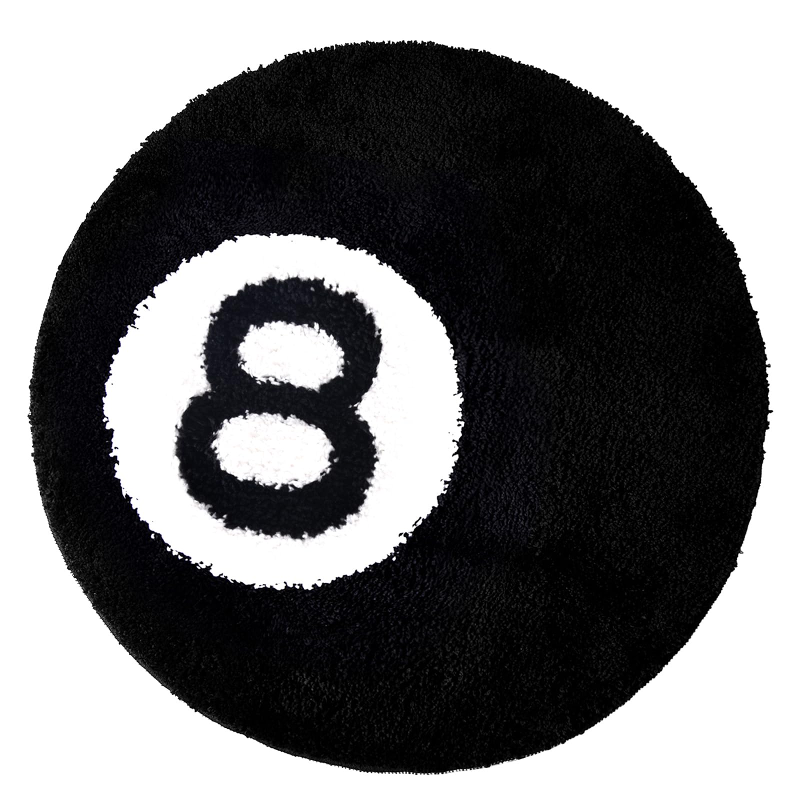 Photo 1 of 8 Ball Rug - 24 inch Black Round Carpet Billiard Pool 8 Ball Carpet, Non-Slip Flocking Floor Bath Mat for Living Room Decor, Alt Room Decor Soft Y2K Rug Hypebeast Doormat for Bedroom