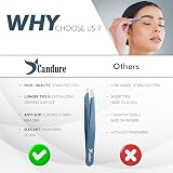 Candure Slanted Tweezers for Brows & Face with Leather Pouch view 6