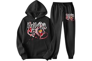 SGSOACO Hazbin Hotel Hoodie Hazbin Hotel Merch Jogging Suit Hoodies Pant Set Two-Piece Pullover Women Men Tracking Suit