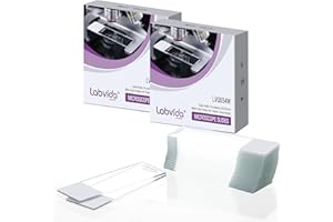 Labvida 144pcs of Pre-Cleaned White Color Frosted Microscope Slide, Dim.75mmx25mm, Super Grade Glass, Ground Edges, 45° Safet