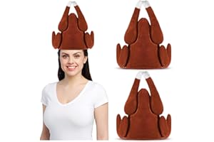 Jamntower 2 Pcs Thanksgiving Turkey Hats for Adult Plush Turkey Hat Thanksgiving Costume Cap Dress up Party Cosplay Accessory