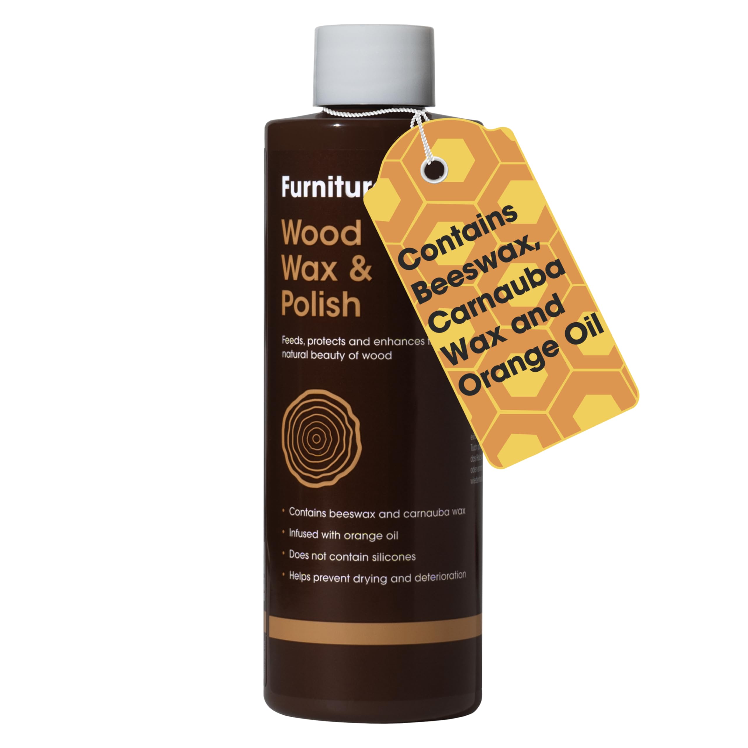 Furniture Clinic Wood Wax & Wood Polish (500 ml) - Orange Scented Polish Great for Finished or Unfinished Wood, All Natural Furniture Polish That Adds a Protective Coating