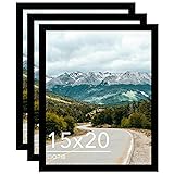 QOTIB Wood 15x20 Picture Frame Black for Wall