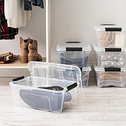 IRIS USA 13 Qt Stackable Plastic Storage Bins with