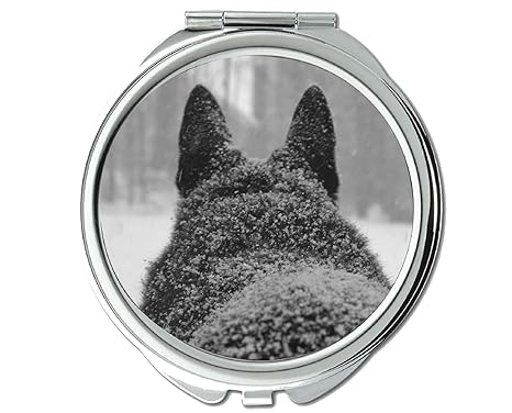 Yanteng Spiegel, Reisespiegel, Taschenspiegel mit Tierwolf, 1 X 2X Vergrößerung