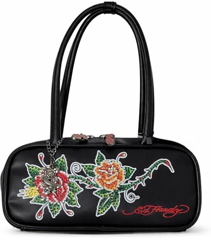 Amazon.com: ED HARDY Women's Embossed Skull Satchel Handbag with