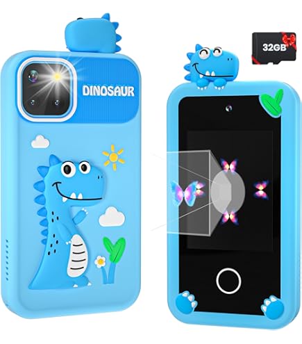 Teléfono Inteligente Para Niños Unicornio - Pantalla Táctil 2.4", 32GB, Cámaras Y Juegos Educativos (Azul)