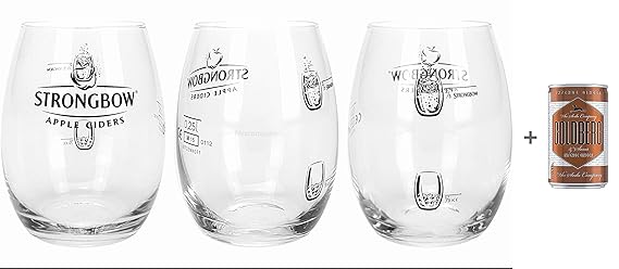 Strongbow Apple Ciders Glas Gläser Set - 3x Cocktail Gläser 0,25l dreifach geeicht