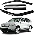Fits for Honda CR-V 2002 2003 2004 2005 2006 2mm Thickened Smoke Window deflectors, Rain Sun Guard, Front & Rear Vent Visors, 4-Pieces Tape-On Outside-Mount