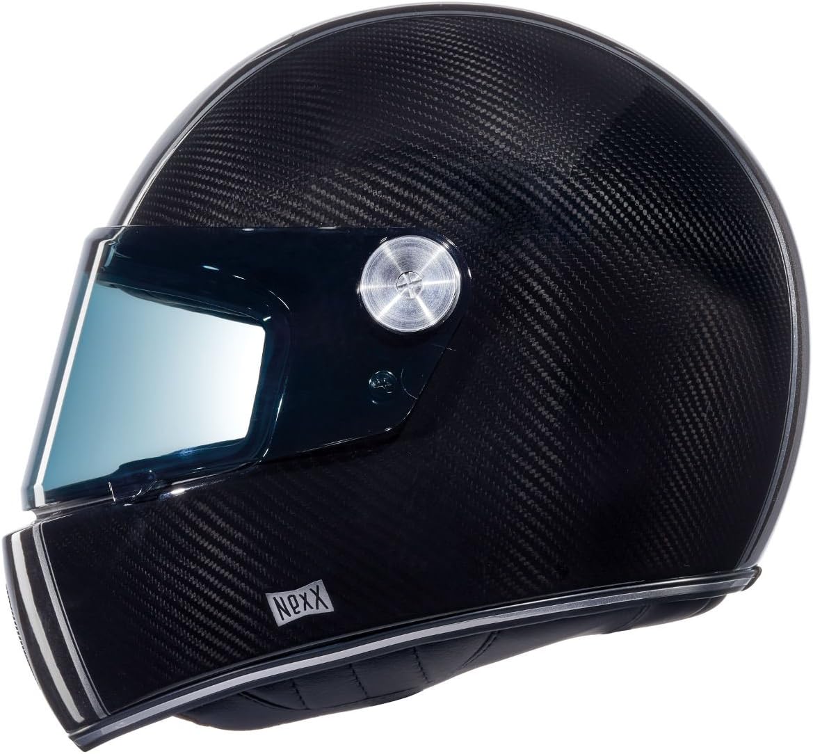 Nexx X.G100 XG100 Racer Carbon Fiber Full Face Retro Motorcycle Helmet (S)