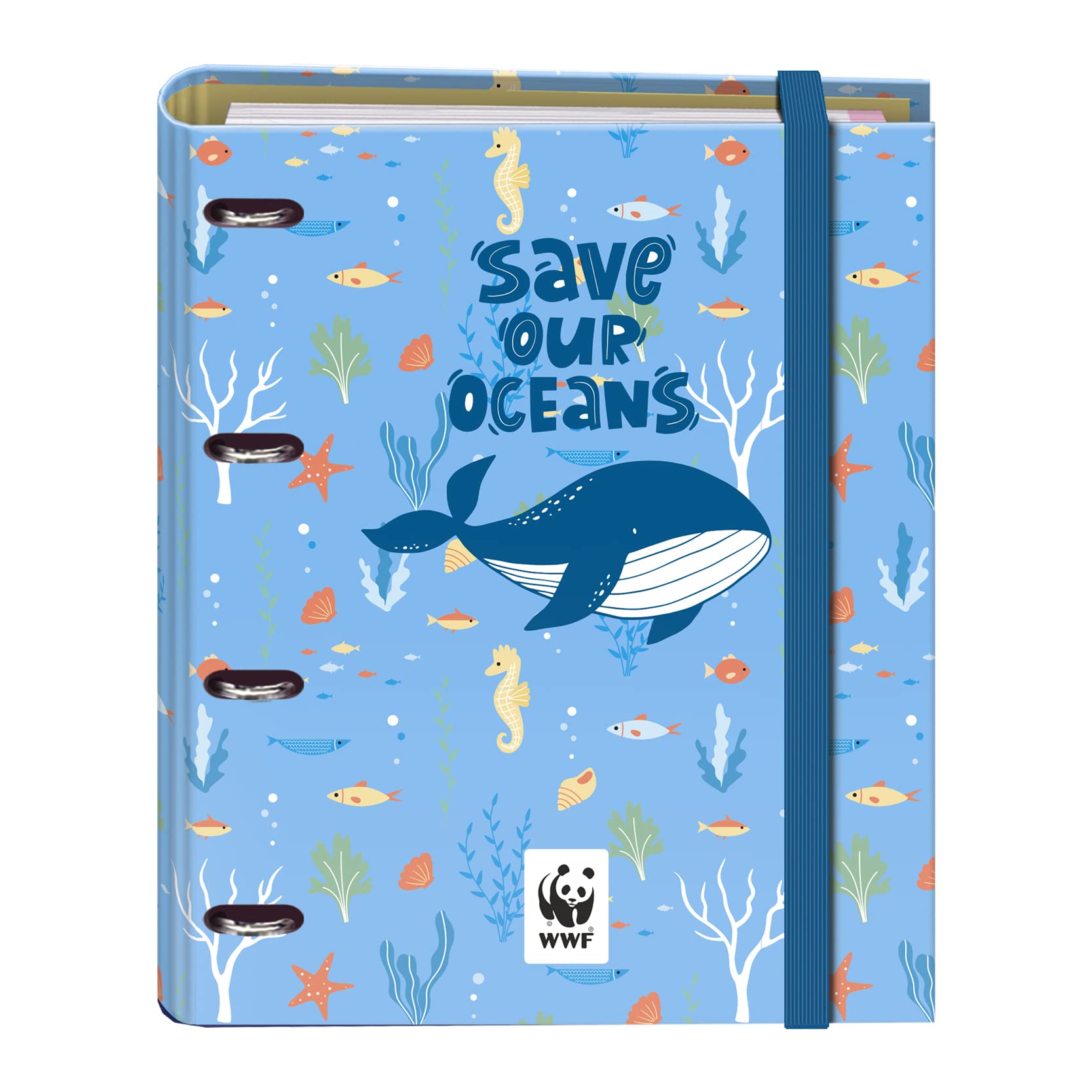 Dohe - Refillable A4 Ring Binder 35 mm rings - WWF - FSC Mix AEN-COC-000243 - Save Our Oceans