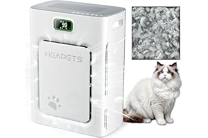 HEAPETS Pet Air Purifier for Home Large Room 2500 sq ft, H13 HEPA Washable Double-Sided Filter, Air Cleaner for Pet Hair Dander Odor Allergies Pollutant Smoke Dust, PM2.5 Air Quality Monitor, Auto Mode, Grey