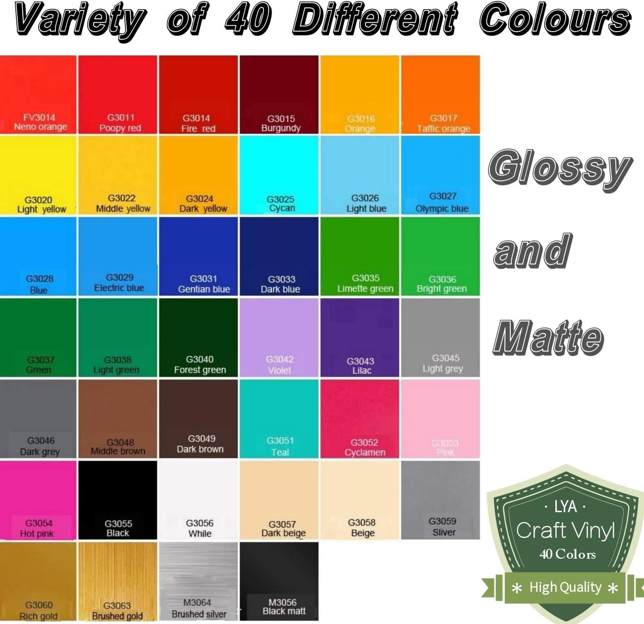 Lya Vinyl 72 Assorted Colors Permanent Adhesive Vinyl Sheets 12 x 12 inchs for Decor Sticker, Weeding Machine, Craft Cutter Machine, Printers, Letters, Car Decal, Vinyl Paper: Industrial & Scientific