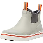 HISEA Men's Deck Rain Boots Saltwater Fishing Booties Waterproof Ankle Rain Boots with High Traction