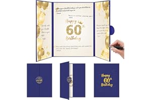 TTNOOK 60th Birthday Decorations for Men Women, Navy Blue 60th Birthday Guest Book Large Signature Book Poster, Cheers to 60 Years Old Gift Happy 60th Birthday Sign Card Table Sign 60th Birthday Party Favor