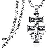 Sbzxbt 925 Sterling Silver Crucifix/Caravaca/St Benedict Crucifix/Orthodox Pendant Necklace for Men Women Jesus Jewelry Gifts