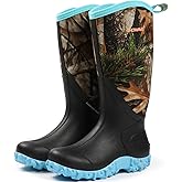 Showave Women's Rain Boots Tall Insulated Rubber Boots for Women Neoprene Waterproof Boot Durable Mud Boot for Gardening Farming Fishing