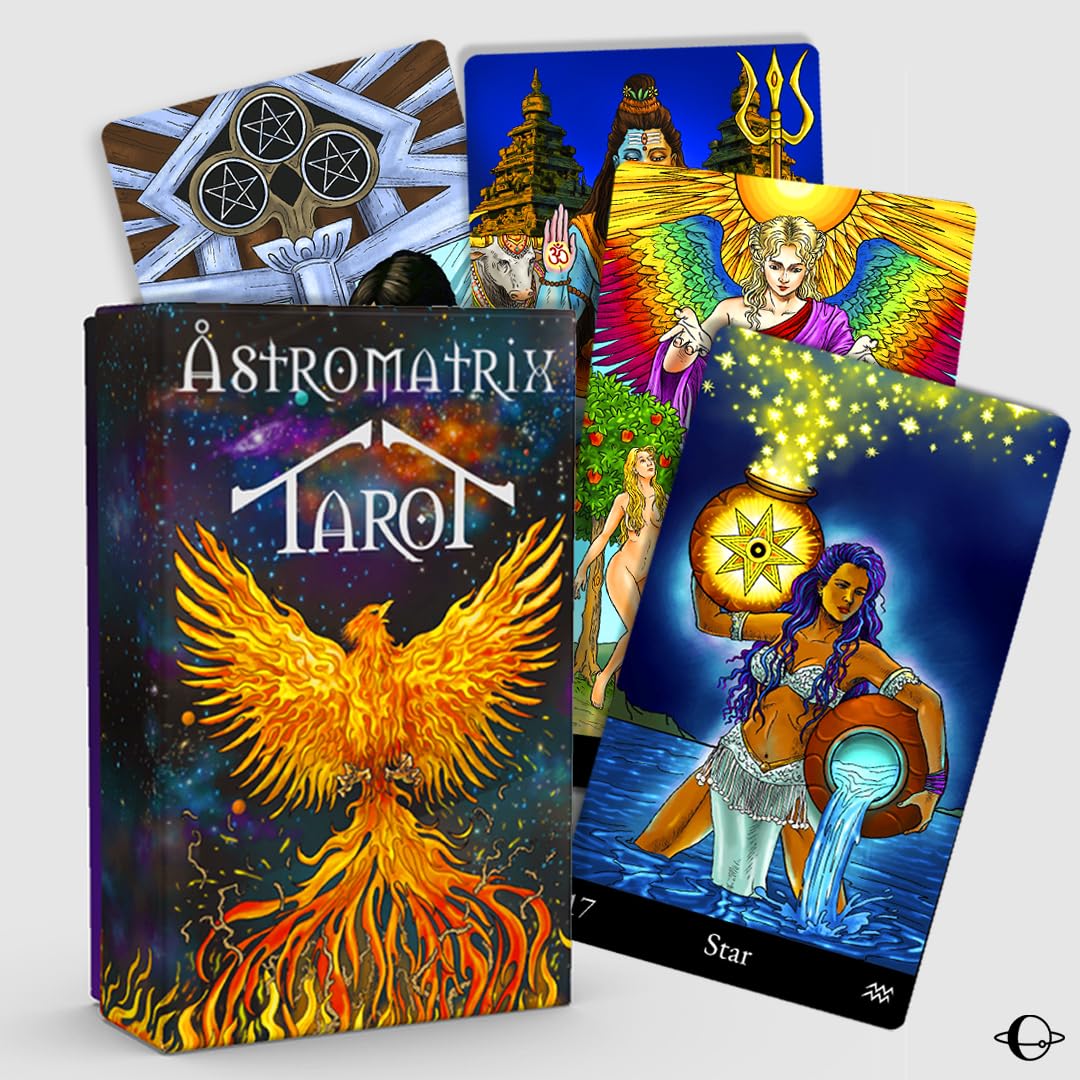 AstroMatrix Tarot with 48 Page Booklet and Unique QR Codes for Beginners and Experts