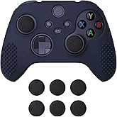 eXtremeRate PlayVital Midnight Blue 3D Studded Edition Anti-slip Silicone Cover Skin for Xbox Series X/S Controller, Soft Rubber Case Protector for Xbox Core Wireless Controller with Thumb Grip Caps