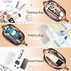 Large Makeup Bag Travel Cosmetic Bag, Wide-open