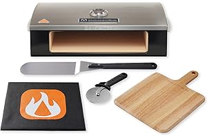 BakerStone Outdoor Pizza Oven for Grill - Professional Series Stainless and Enamel Steel Pizza Stone Box for Garden, Outside, Backyard