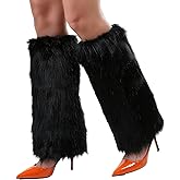Zovbrei Fluffy Faux Fur Leg Warmers for Women Soft Plush Leg Warmers Winter Boot Cuffs Covers For Halloween Christmas