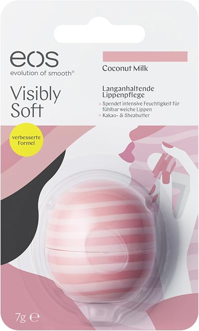 eos Visibly Soft Coconut Milk Lip Balm 7g Pack of 1 Moisturizing