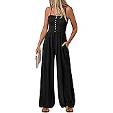 PRETTYGARDEN Jumpsuits for Women Dressy 2026 Summer Sleeveless Casual Wide Leg Rompers Spring Cruise Vacation Outfits