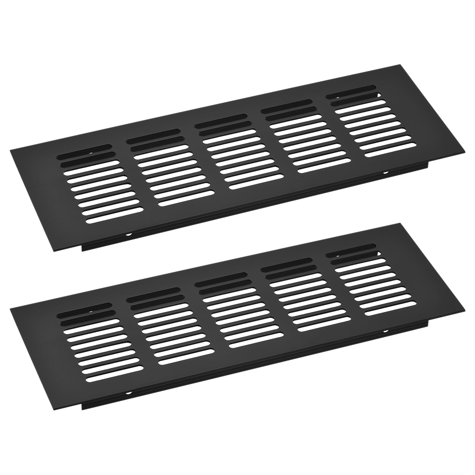uxcell 2pcs Rectangle Ventilation Grille Aluminum Alloy Mesh Air Vent Cover Louvered Ventilation Cover for Cabinet Wardrobe Shoe Cabinet Closet, 225x80mm / 8.86"x3.15"