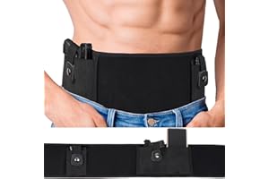 HEIMORIOTO Belly Band Holster, Gun Holster for Women & Men, Waist Holster for Pistols Fits Smith and Wesson, Shield, Glock 19, 17, 42, 43, S&W M&P Shield 9MM and Similar Guns