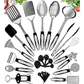 Home Hero Stainless Steel Kitchen Utensils Set - Heat-Resistant Silicone & Nonstick Tools - Durable Stainless Steel Kitchen Gadgets - Complete Kit Measuring Cups & Spoons - 41-Piece Set