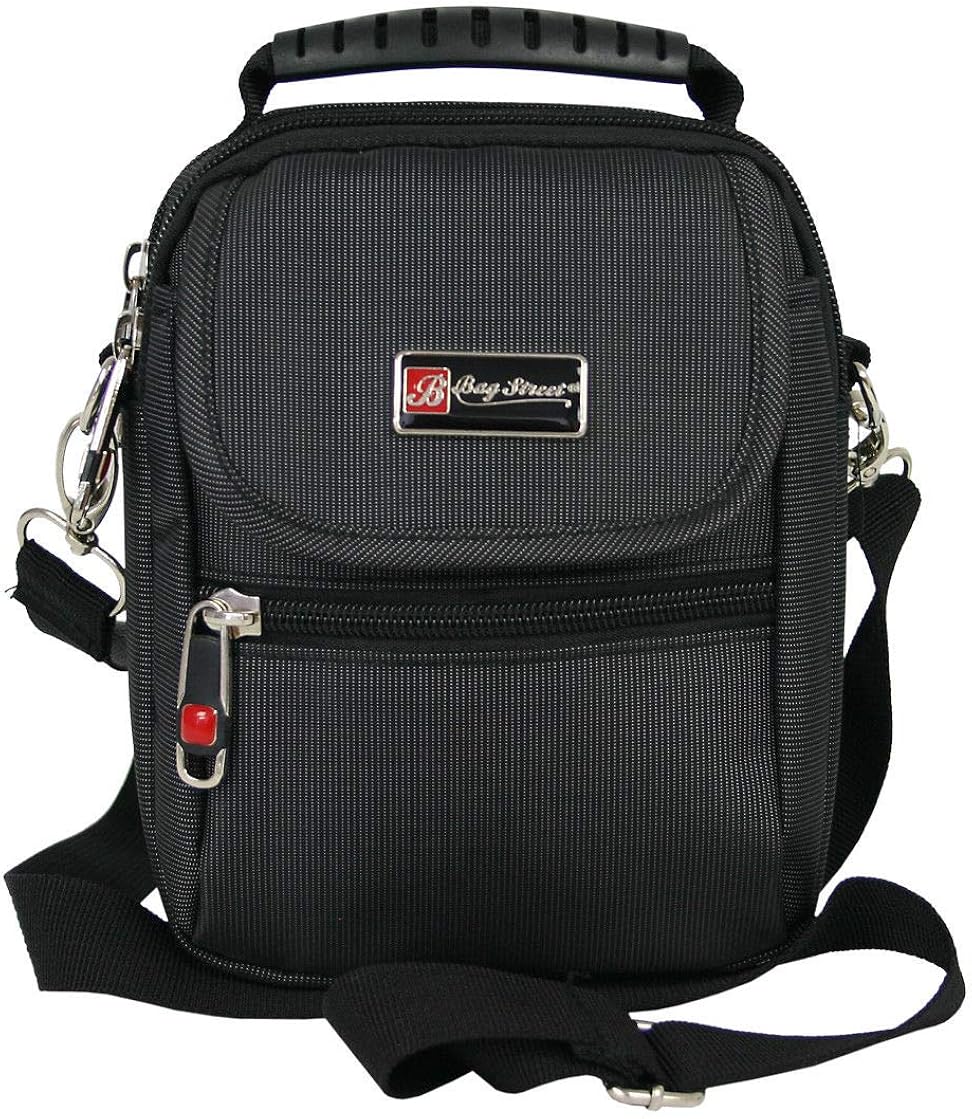 BAG STREET INTERNATIONAL Small Black Shoulder Bag for Men with Multiple