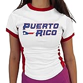 Puerto Rico Shirt for Women Puerto Rican Shirts Boricua Tshirt Graphic Printed Crop Top Casual Summer Tees