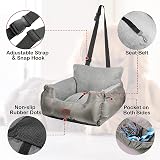 GoFirst Dog Car Seat Small Dogs Cats Waterproof Plush Silver Gray view 2